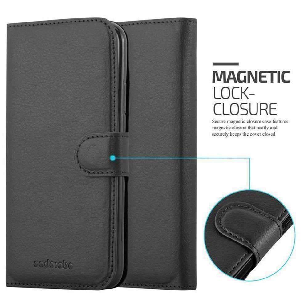 Cadorabo Hülle für Apple iPhone XS MAX Schutz Hülle in Schwarz Handyhülle Etui Case Cover Magnetverschluss