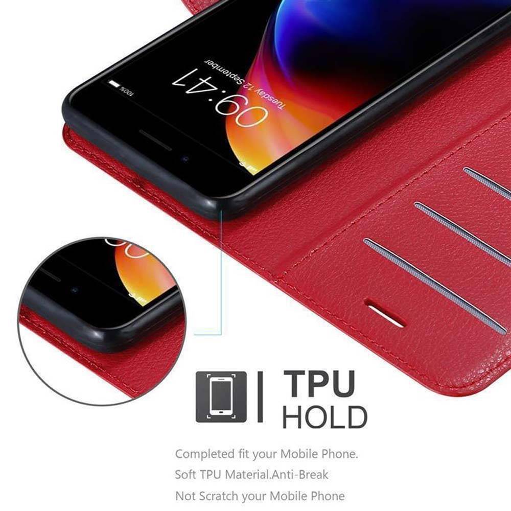 Cadorabo Hülle für Apple iPhone 7 PLUS / 7S PLUS / 8 PLUS Schutz Hülle in Rot Handyhülle Etui Case Cover