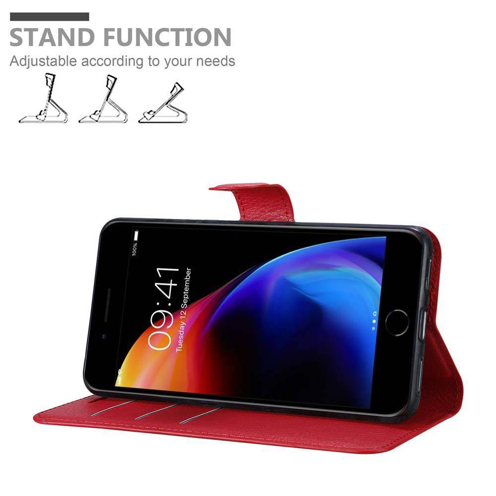 Cadorabo Hülle für Apple iPhone 7 PLUS / 7S PLUS / 8 PLUS Schutz Hülle in Rot Handyhülle Etui Case Cover
