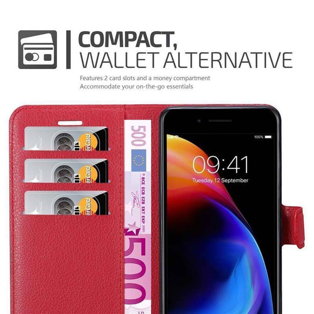 Cadorabo Hülle für Apple iPhone 7 PLUS / 7S PLUS / 8 PLUS Schutz Hülle in Rot Handyhülle Etui Case Cover