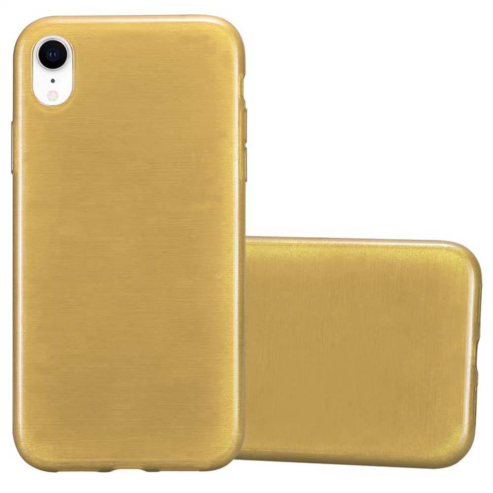Cadorabo Hülle für Apple iPhone XR Schutz Hülle in Gold Schutzhülle TPU Silikon Etui Case Cover