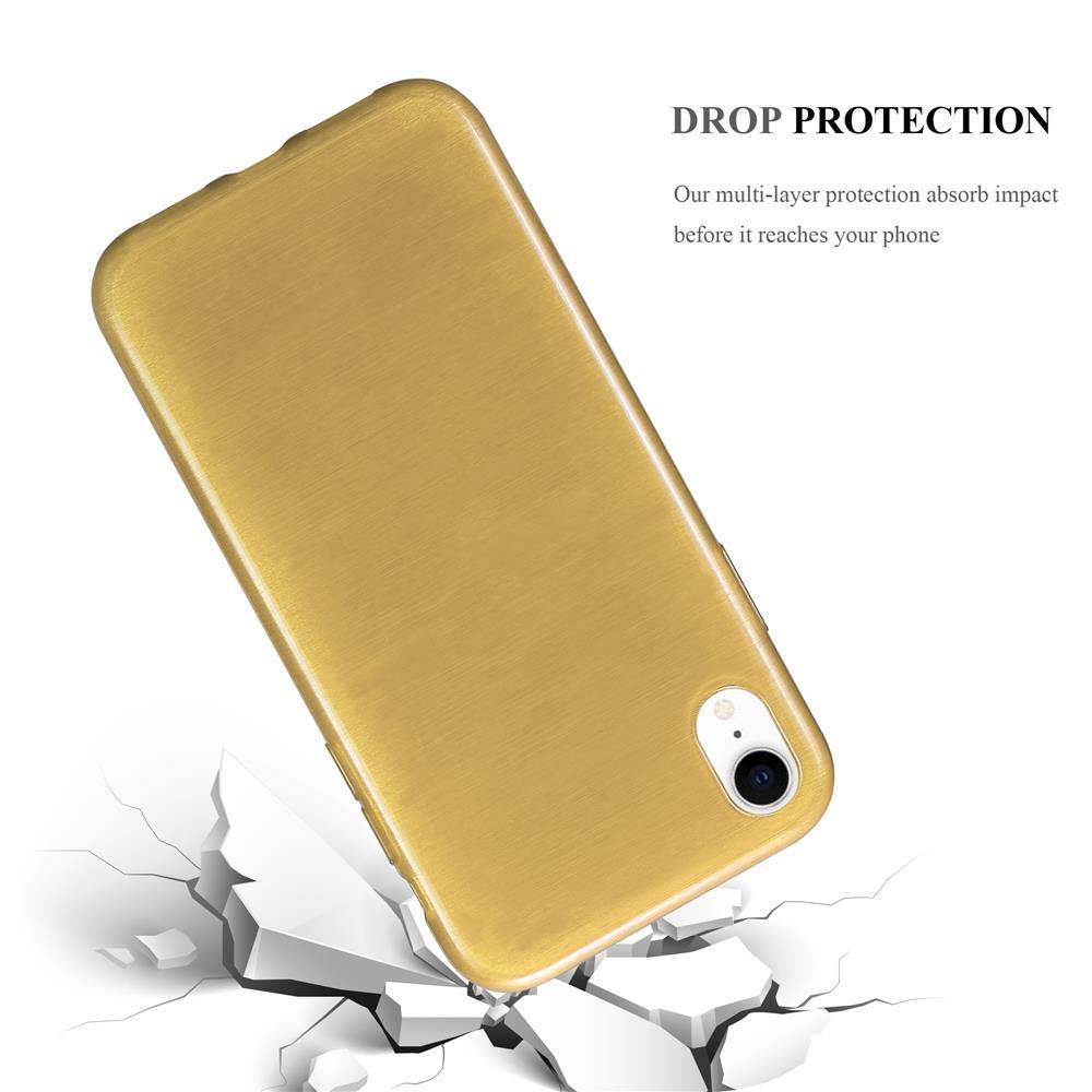 Cadorabo Hülle für Apple iPhone XR Schutz Hülle in Gold Schutzhülle TPU Silikon Etui Case Cover