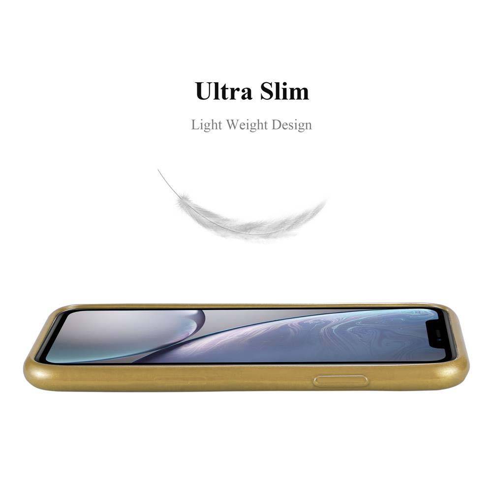 Cadorabo Hülle für Apple iPhone XR Schutz Hülle in Gold Schutzhülle TPU Silikon Etui Case Cover