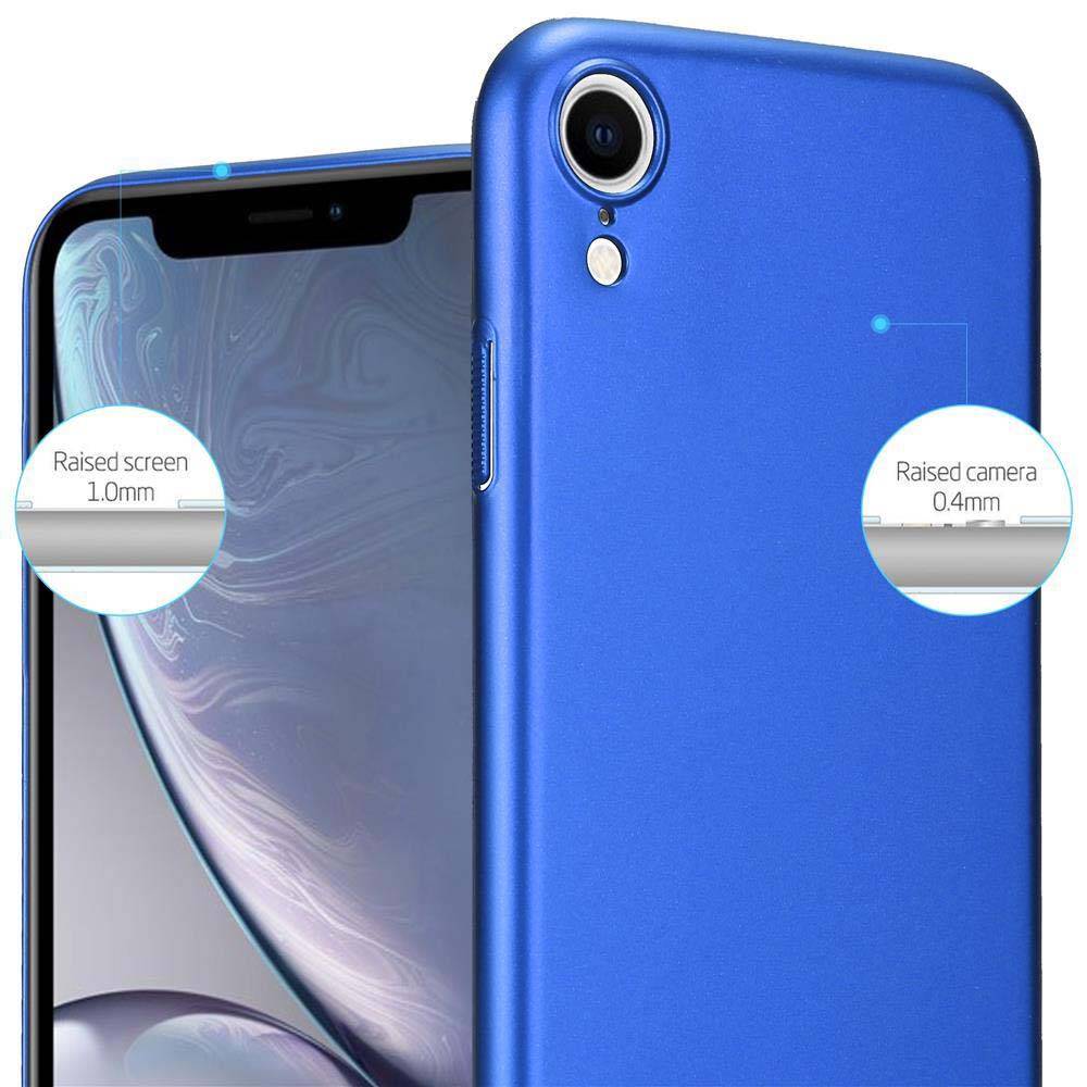 Cadorabo Hülle für Apple iPhone XR Schutzhülle in Blau Hard Case Handy Hülle Etui