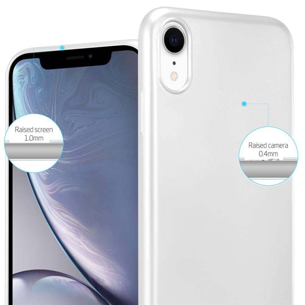 Cadorabo Schutzhülle für Apple iPhone XR Hülle in Silber Handyhülle TPU Silikon Etui Cover Case