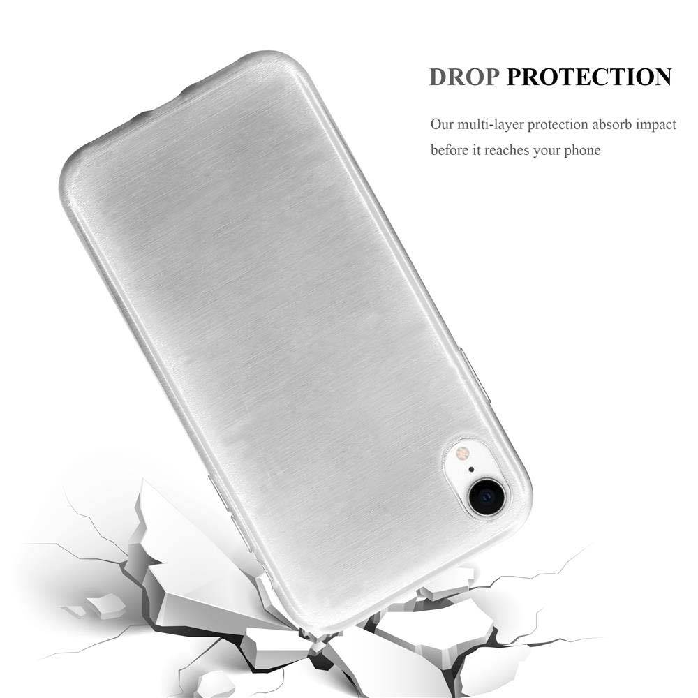 Cadorabo Hülle für Apple iPhone XR Schutz Hülle in Silber Schutzhülle TPU Silikon Etui Case Cover