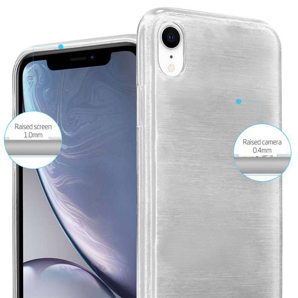 Cadorabo Hülle für Apple iPhone XR Schutz Hülle in Silber Schutzhülle TPU Silikon Etui Case Cover