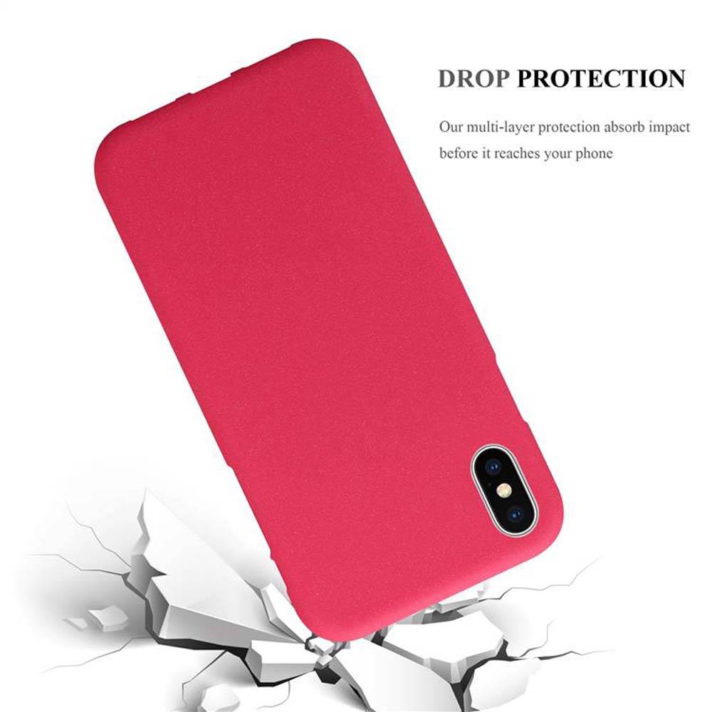 Cadorabo Schutzhülle für Apple iPhone XS MAX Hülle in Rot Handyhülle TPU Etui Cover Case
