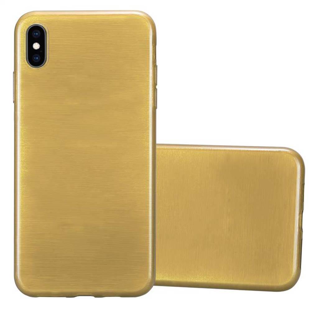 Cadorabo Hülle für Apple iPhone XS MAX Schutz Hülle in Gold Schutzhülle TPU Silikon Etui Case Cover