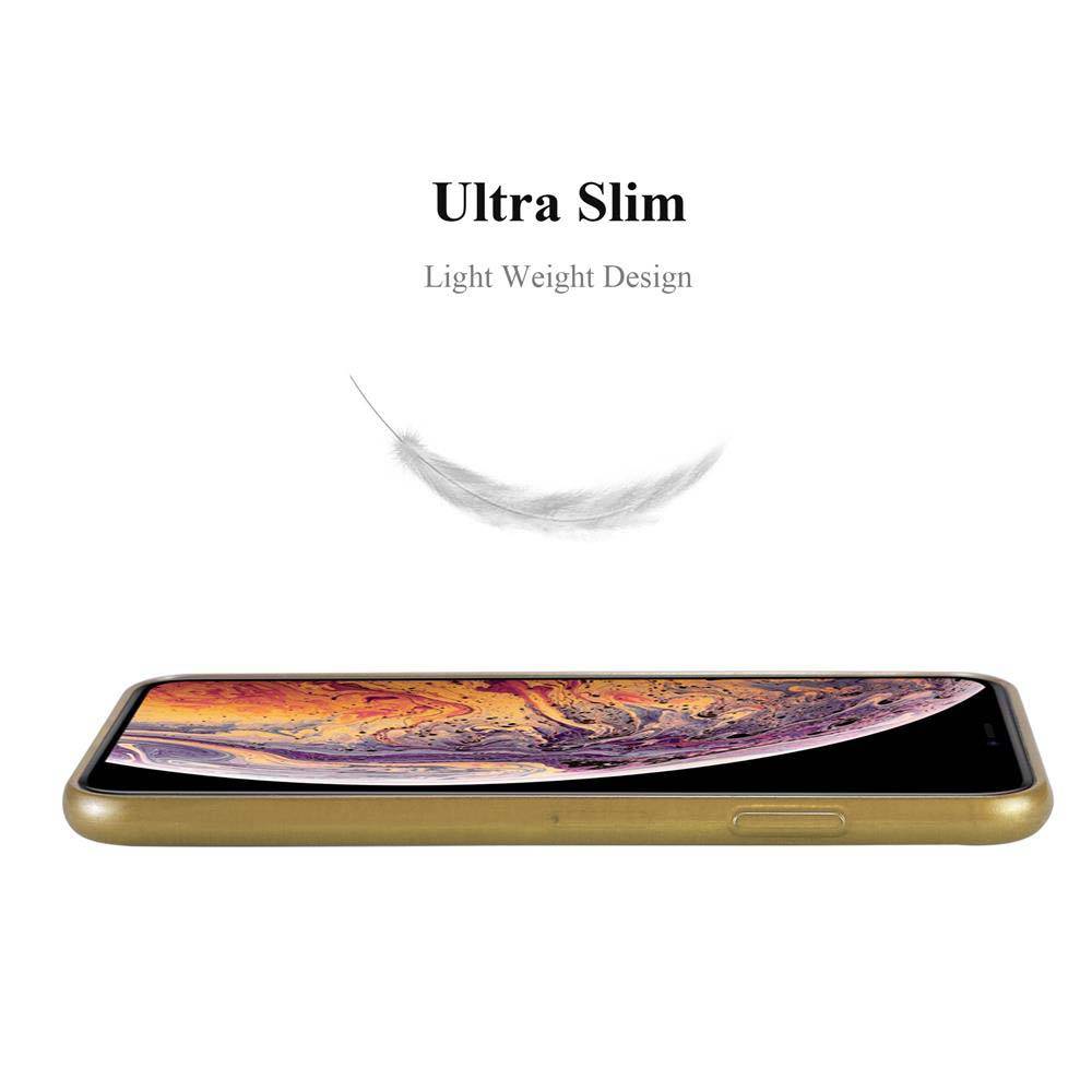 Cadorabo Hülle für Apple iPhone XS MAX Schutz Hülle in Gold Schutzhülle TPU Silikon Etui Case Cover