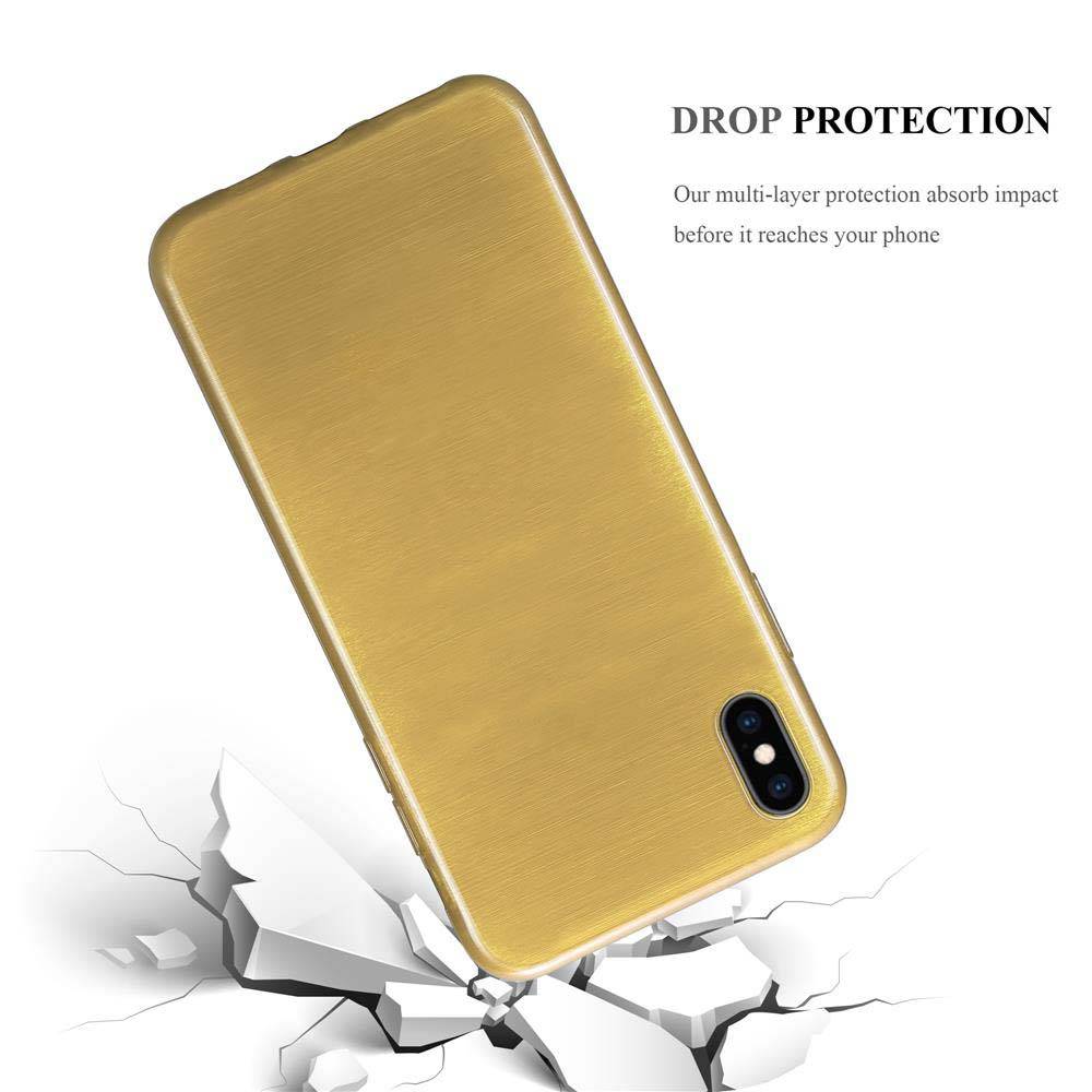 Cadorabo Hülle für Apple iPhone XS MAX Schutz Hülle in Gold Schutzhülle TPU Silikon Etui Case Cover