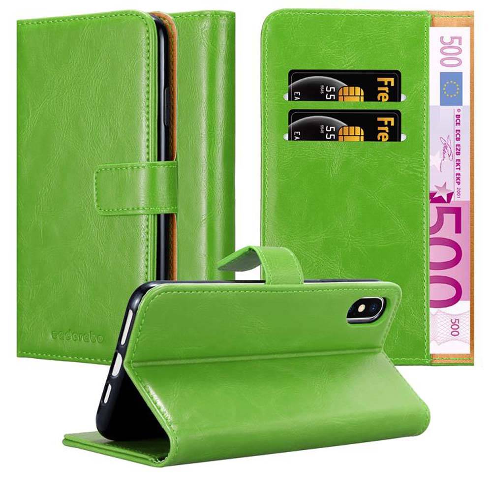 Cadorabo Hülle für Apple iPhone XS MAX Schutzhülle in Grün Handyhülle Book Tasche Case Etui Luxury