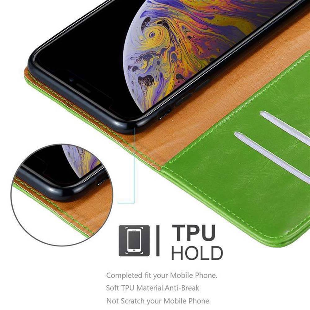 Cadorabo Hülle für Apple iPhone XS MAX Schutzhülle in Grün Handyhülle Book Tasche Case Etui Luxury