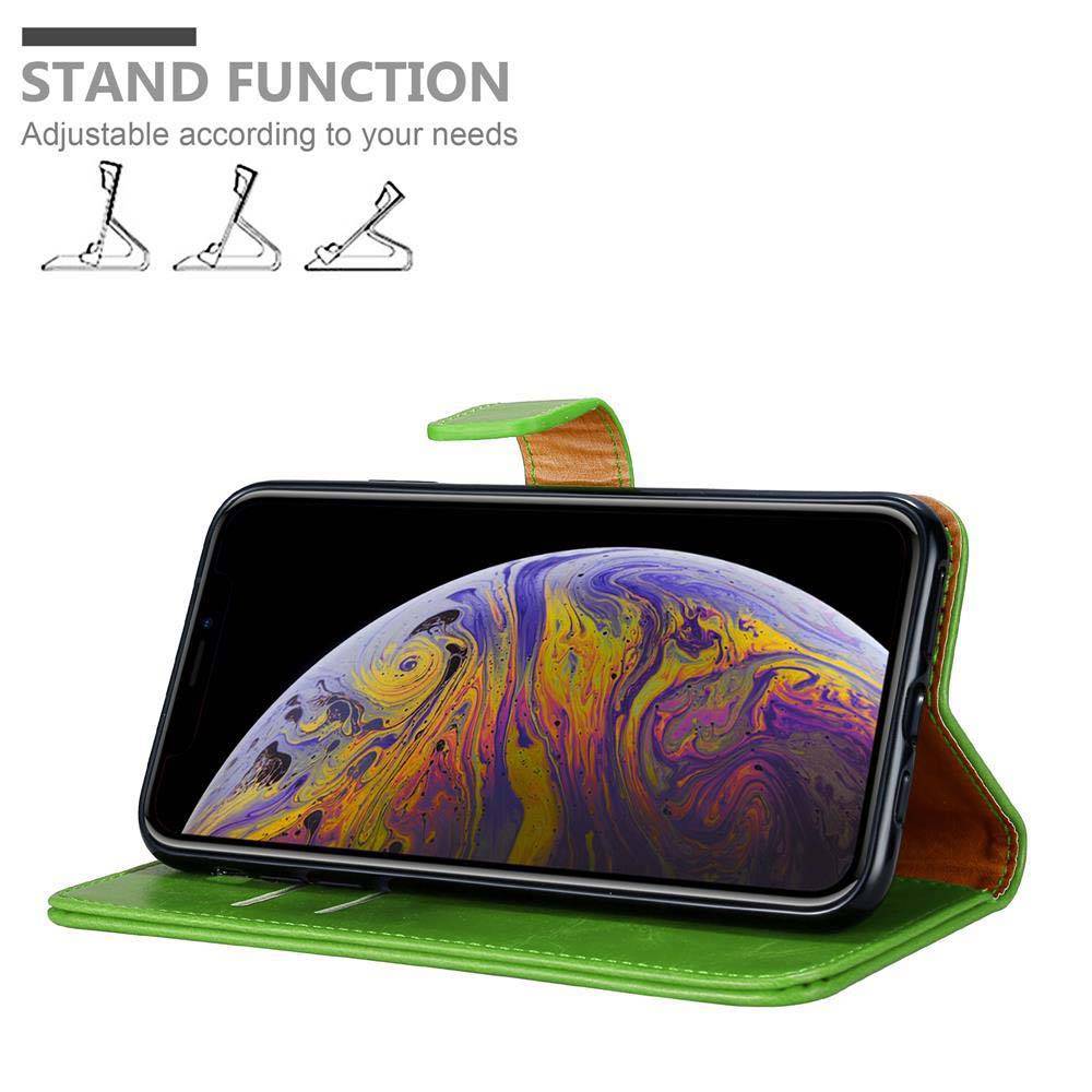 Cadorabo Hülle für Apple iPhone XS MAX Schutzhülle in Grün Handyhülle Book Tasche Case Etui Luxury