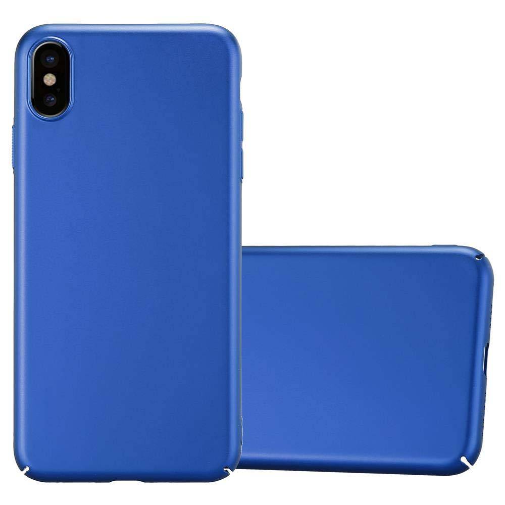 Cadorabo Hülle für Apple iPhone XS MAX Schutzhülle in Blau Hard Case Handy Hülle Etui