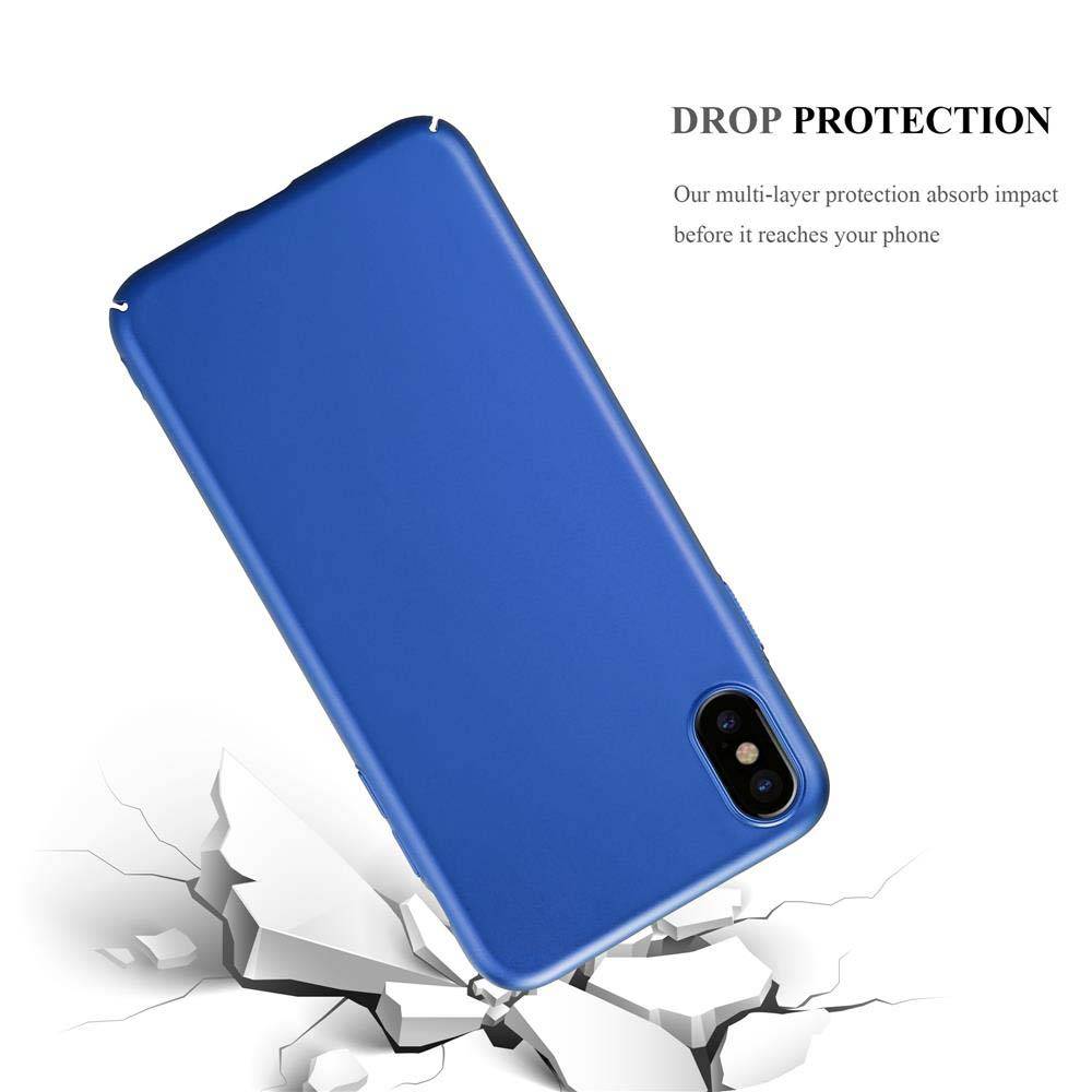 Cadorabo Hülle für Apple iPhone XS MAX Schutzhülle in Blau Hard Case Handy Hülle Etui