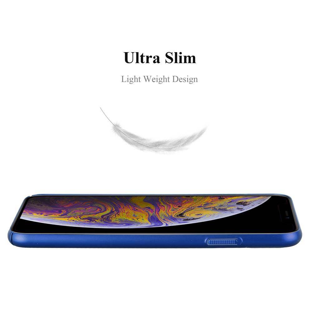 Cadorabo Hülle für Apple iPhone XS MAX Schutzhülle in Blau Hard Case Handy Hülle Etui