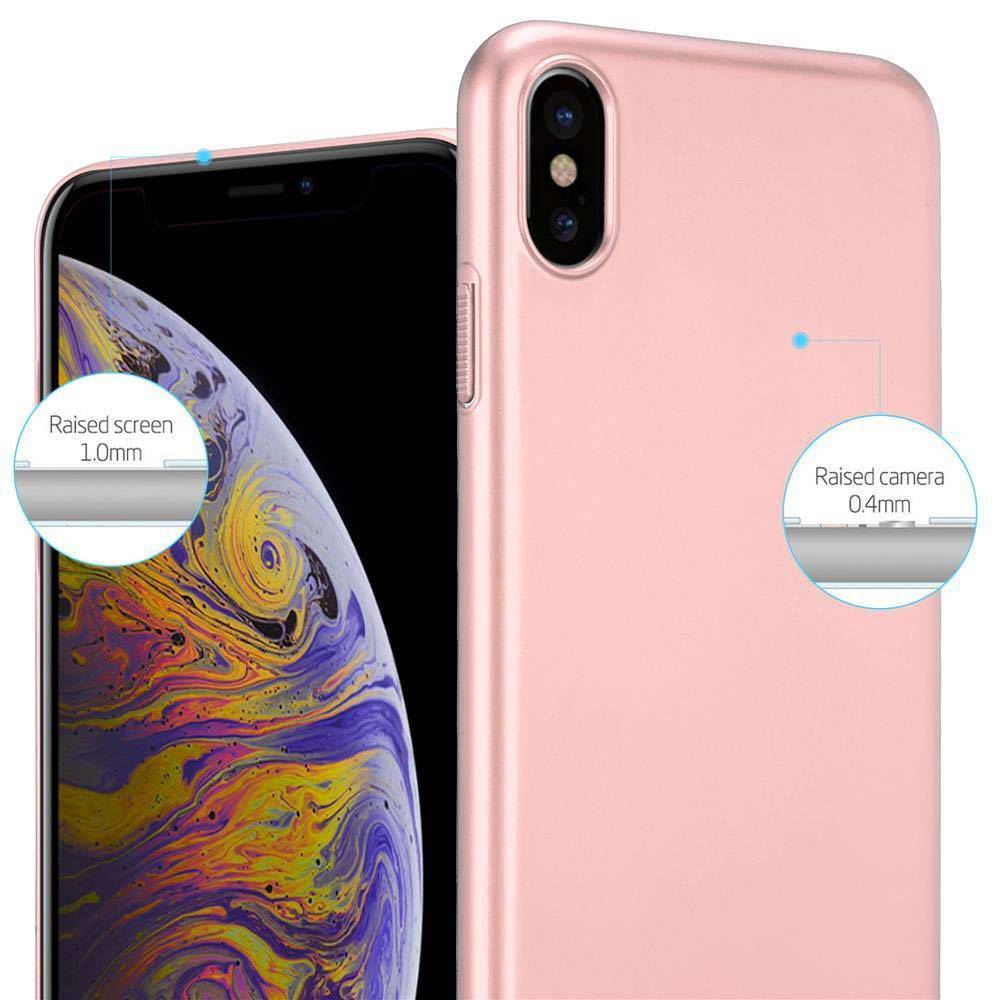 Cadorabo Hülle für Apple iPhone XS MAX Schutzhülle in Rosa Hard Case Handy Hülle Etui