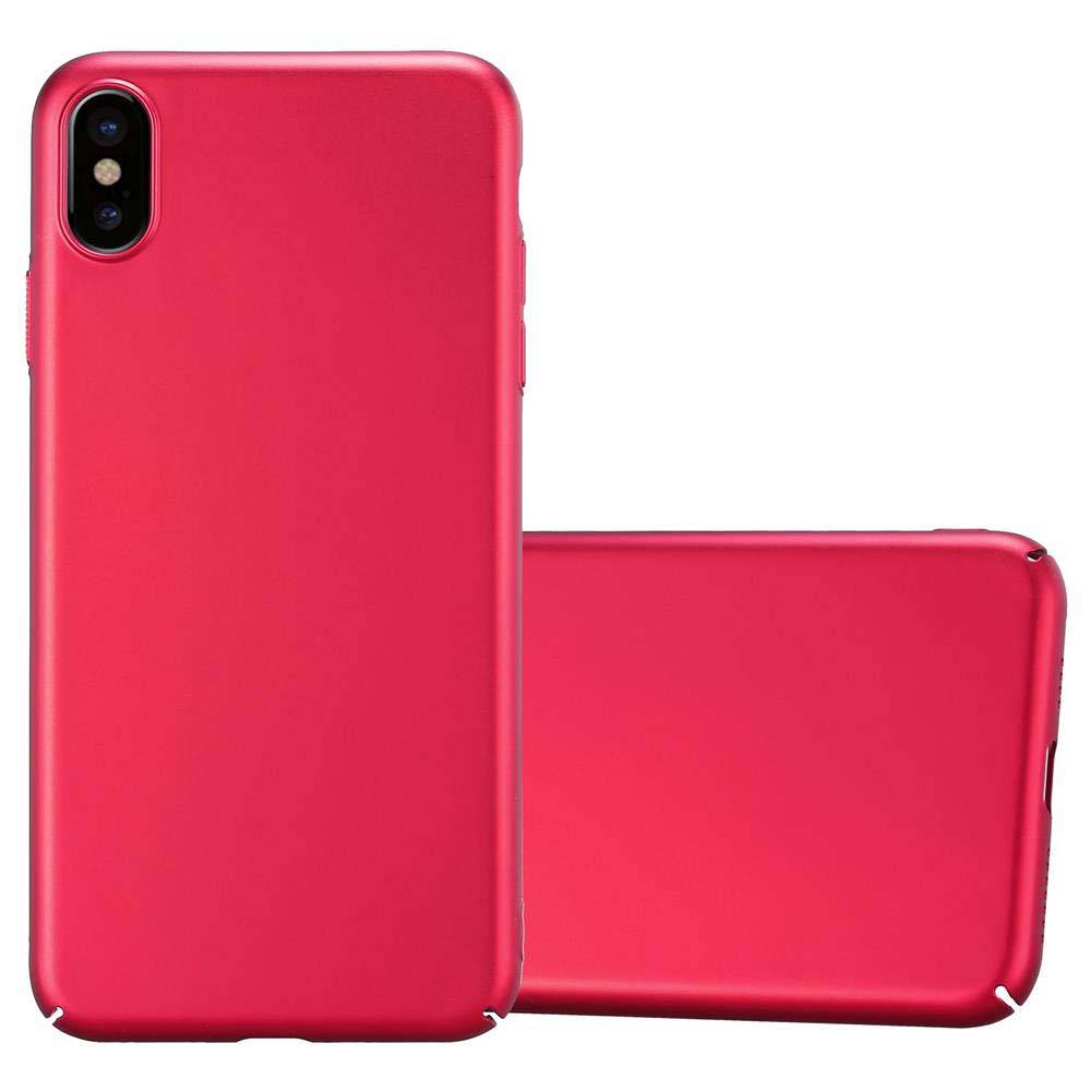 Cadorabo Hülle für Apple iPhone XS MAX Schutzhülle in Rot Hard Case Handy Hülle Etui