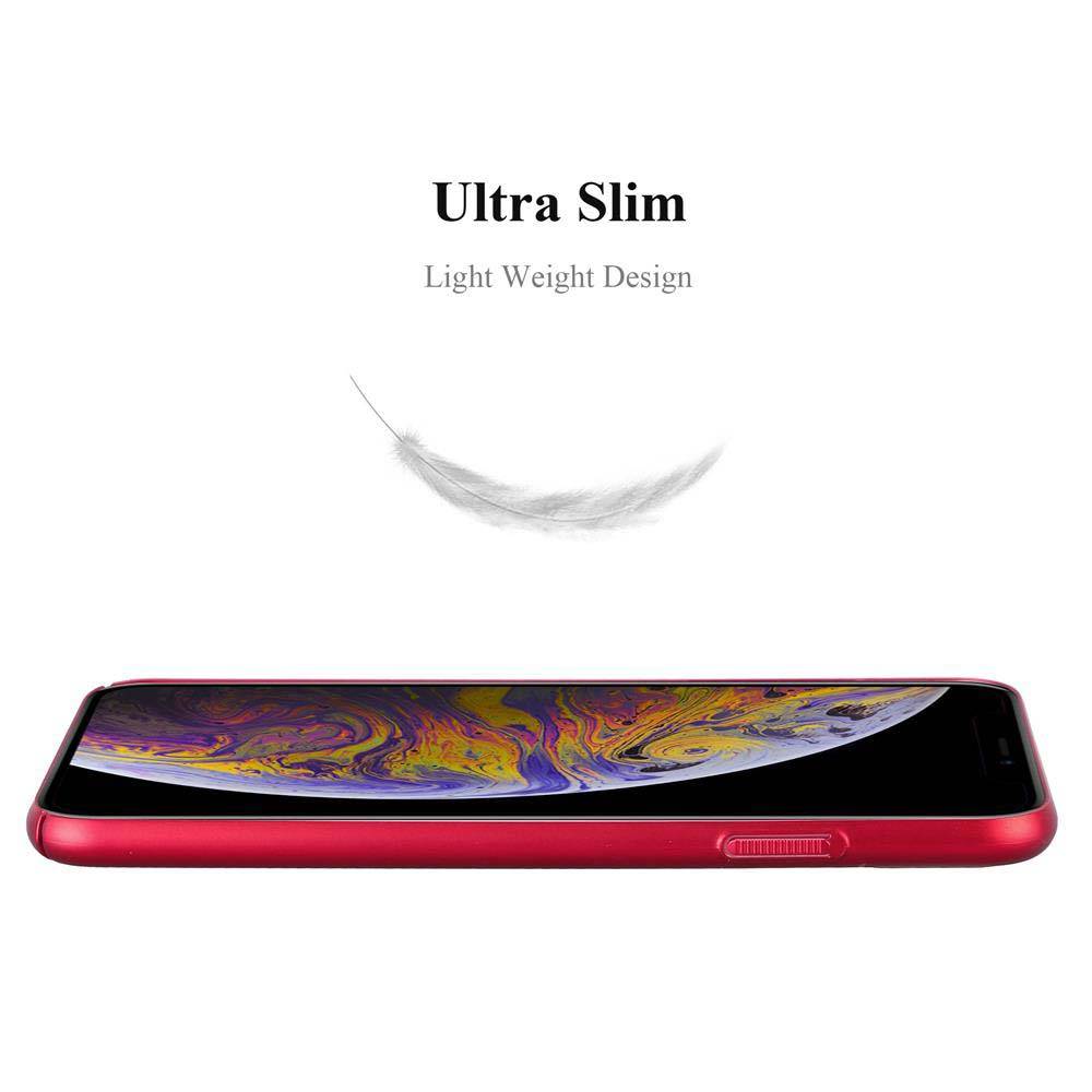 Cadorabo Hülle für Apple iPhone XS MAX Schutzhülle in Rot Hard Case Handy Hülle Etui