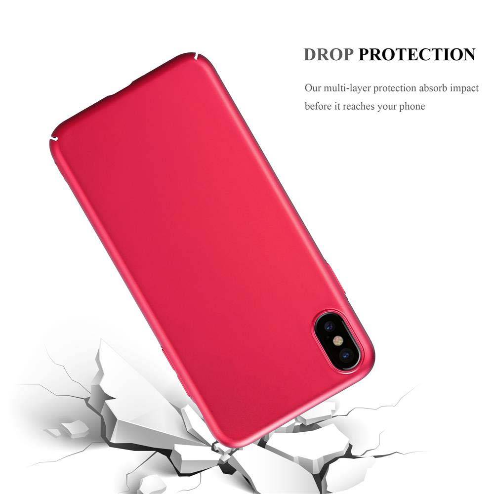 Cadorabo Hülle für Apple iPhone XS MAX Schutzhülle in Rot Hard Case Handy Hülle Etui