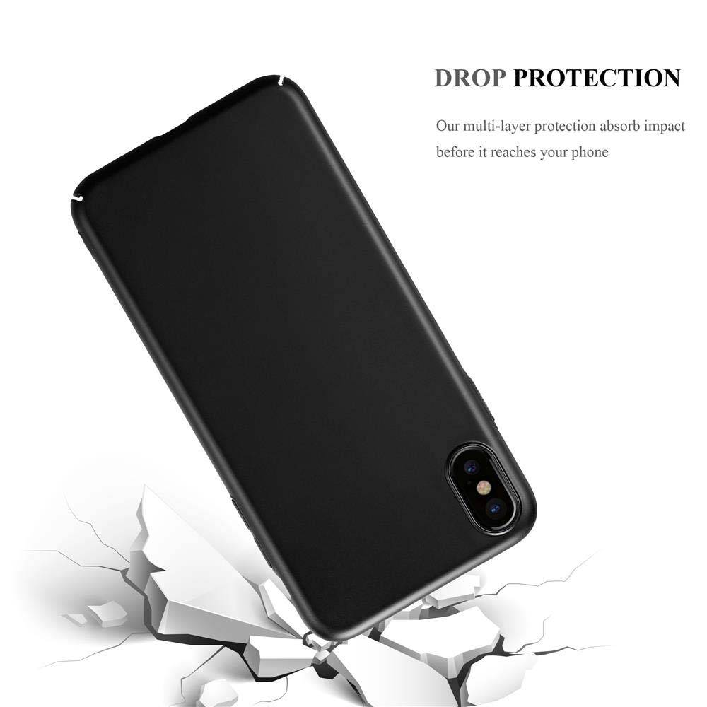 Cadorabo Hülle für Apple iPhone XS MAX Schutzhülle in Schwarz Hard Case Handy Hülle Etui