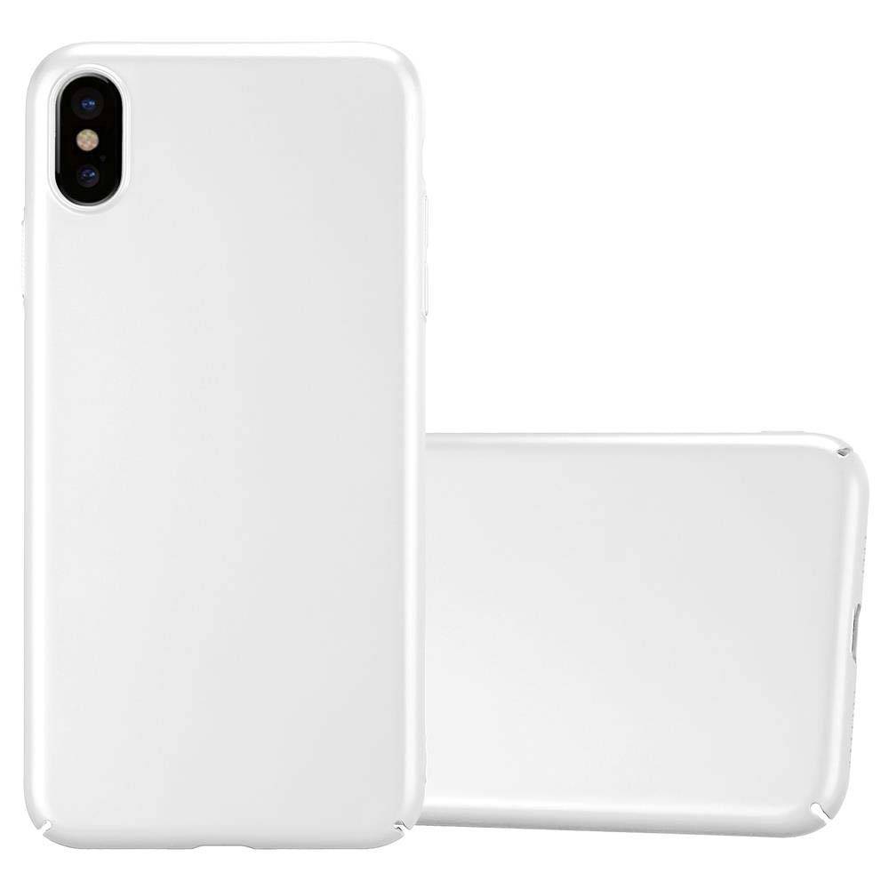 Cadorabo Hülle für Apple iPhone XS MAX Schutzhülle in Silber Hard Case Handy Hülle Etui