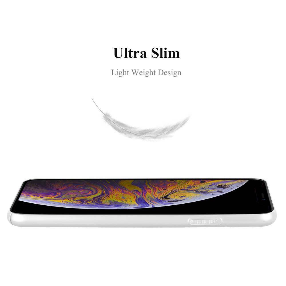 Cadorabo Hülle für Apple iPhone XS MAX Schutzhülle in Silber Hard Case Handy Hülle Etui