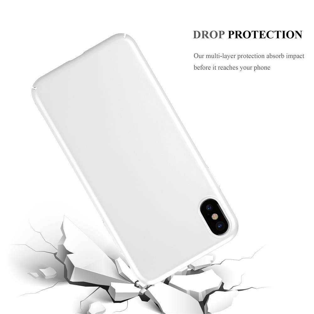 Cadorabo Hülle für Apple iPhone XS MAX Schutzhülle in Silber Hard Case Handy Hülle Etui