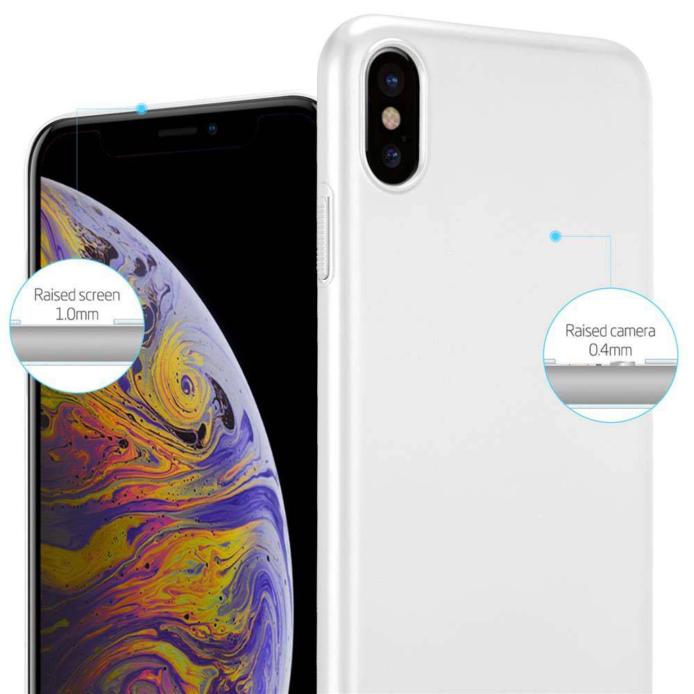 Cadorabo Hülle für Apple iPhone XS MAX Schutzhülle in Silber Hard Case Handy Hülle Etui