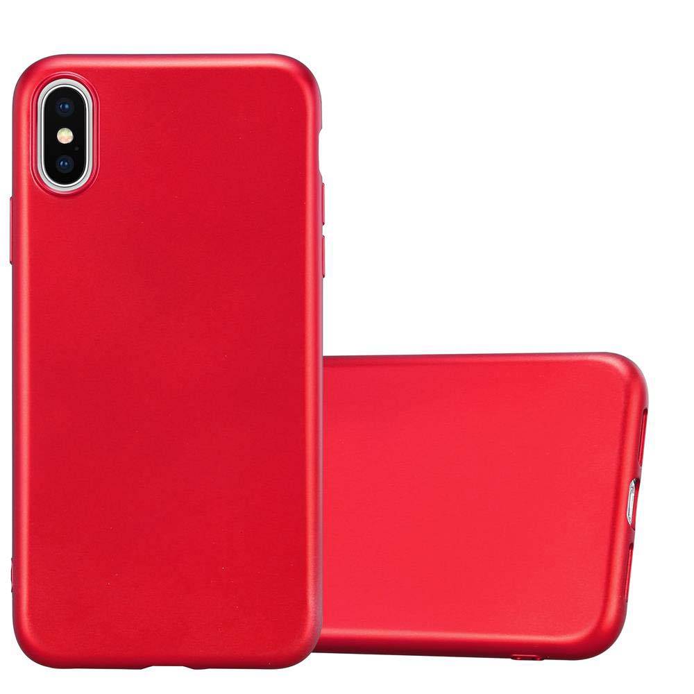 Cadorabo Schutzhülle für Apple iPhone XS MAX Hülle in Rot Handyhülle TPU Silikon Etui Cover Case