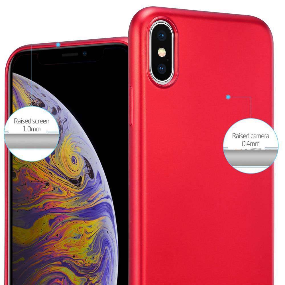 Cadorabo Schutzhülle für Apple iPhone XS MAX Hülle in Rot Handyhülle TPU Silikon Etui Cover Case