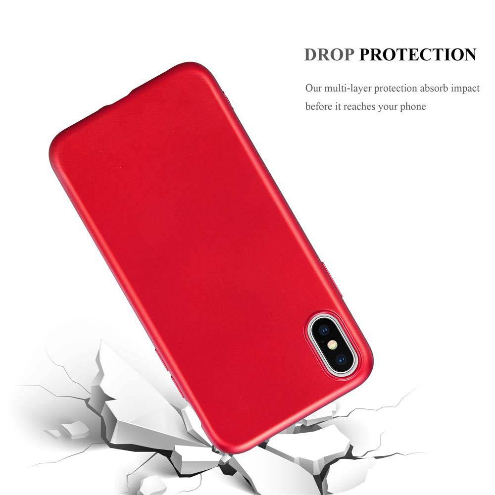 Cadorabo Schutzhülle für Apple iPhone XS MAX Hülle in Rot Handyhülle TPU Silikon Etui Cover Case