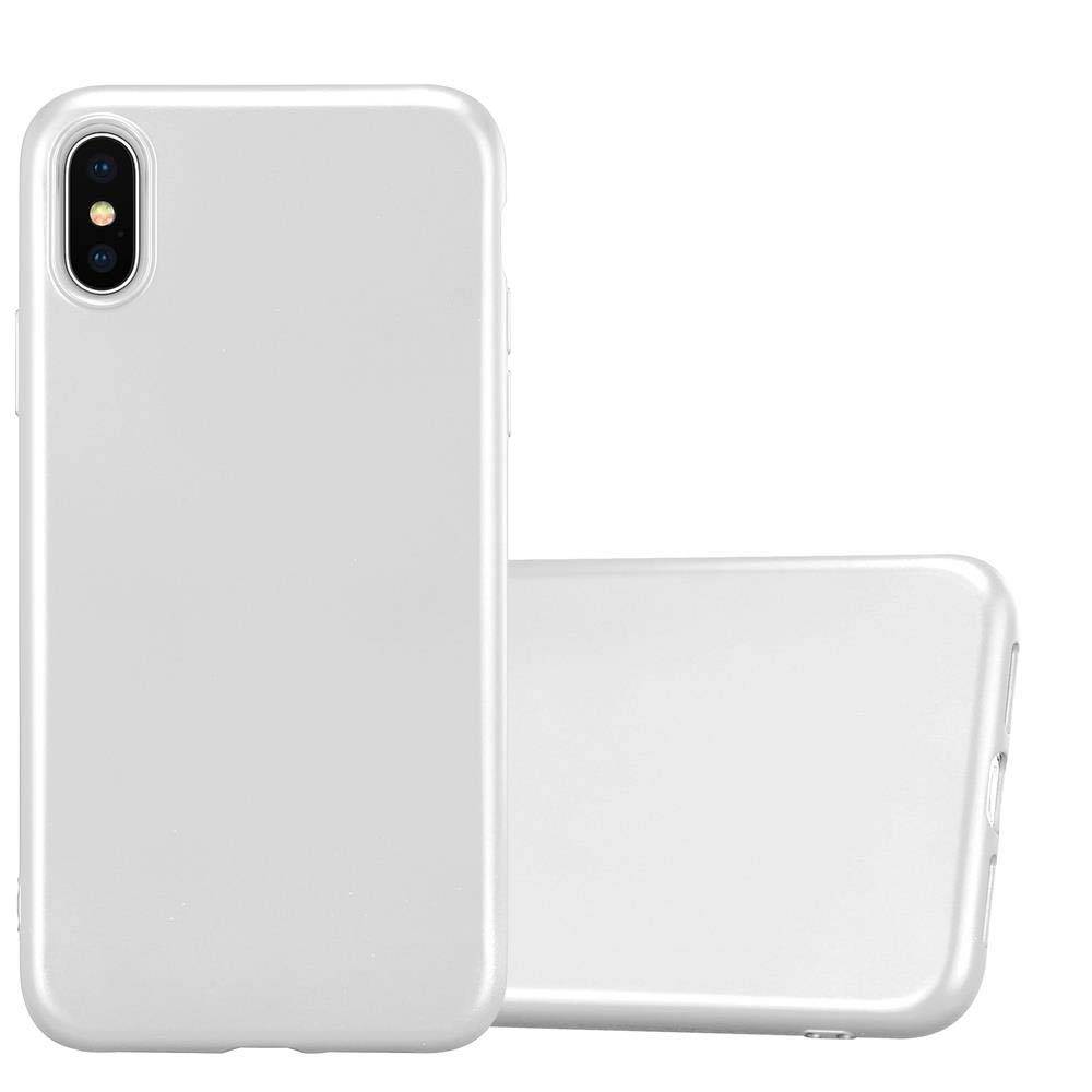 Cadorabo Schutzhülle für Apple iPhone XS MAX Hülle in Silber Handyhülle TPU Silikon Etui Cover Case