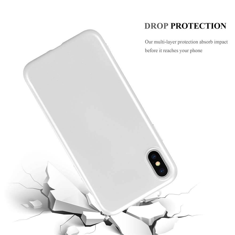 Cadorabo Schutzhülle für Apple iPhone XS MAX Hülle in Silber Handyhülle TPU Silikon Etui Cover Case