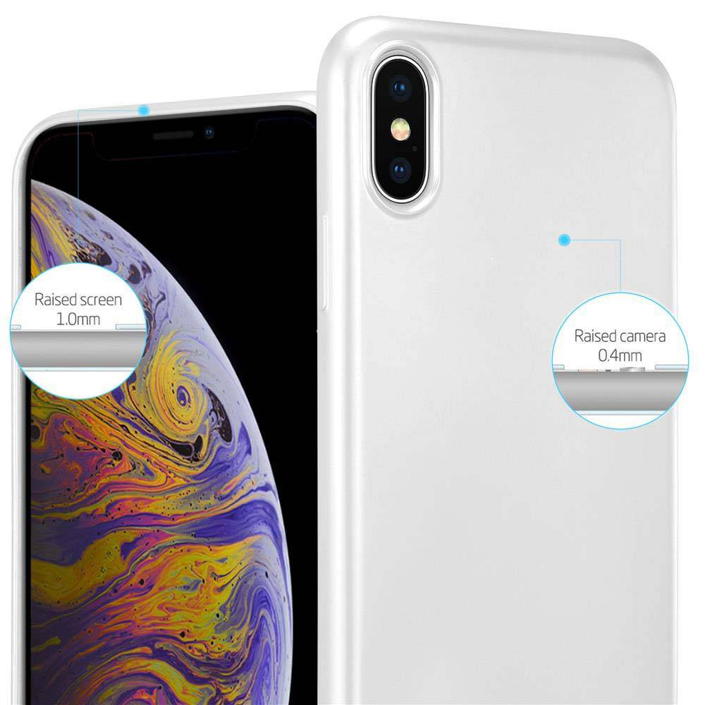 Cadorabo Schutzhülle für Apple iPhone XS MAX Hülle in Silber Handyhülle TPU Silikon Etui Cover Case