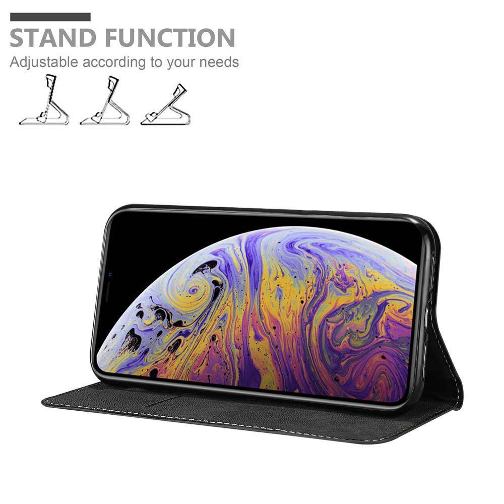 Cadorabo Hülle für Apple iPhone XS MAX Schutzhülle in Schwarz SHandyhülle Book Case Etui Kunstleder