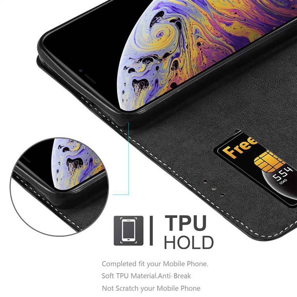 Cadorabo Hülle für Apple iPhone XS MAX Schutzhülle in Schwarz SHandyhülle Book Case Etui Kunstleder