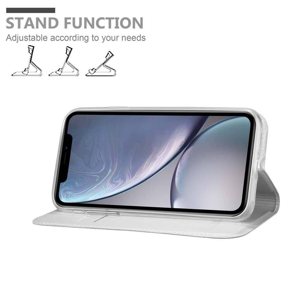 Cadorabo Handyhülle für Apple iPhone XS MAX Schutz Hülle in Silber Cover Etui Book Case Booklet