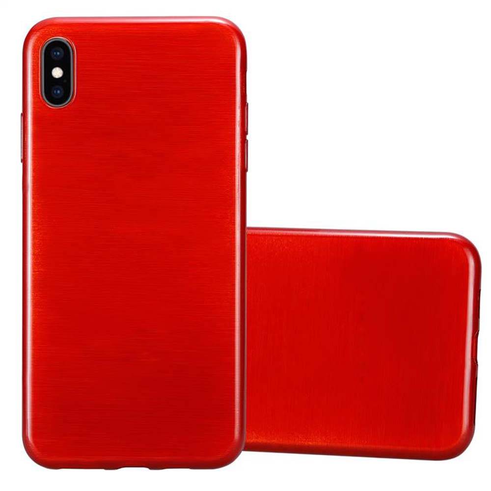 Cadorabo Hülle für Apple iPhone XS MAX Schutz Hülle in Rot Schutzhülle TPU Silikon Etui Case Cover