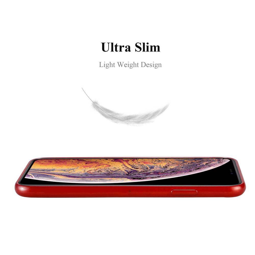 Cadorabo Hülle für Apple iPhone XS MAX Schutz Hülle in Rot Schutzhülle TPU Silikon Etui Case Cover