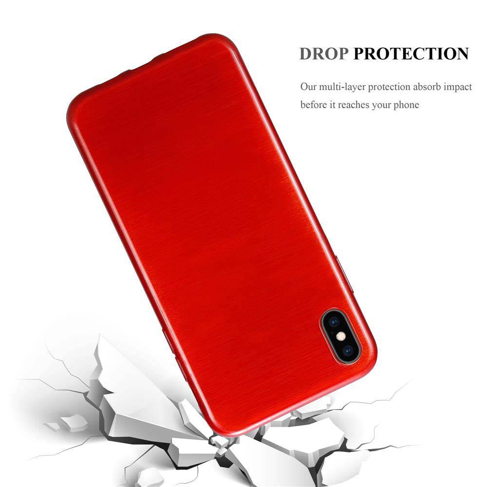 Cadorabo Hülle für Apple iPhone XS MAX Schutz Hülle in Rot Schutzhülle TPU Silikon Etui Case Cover