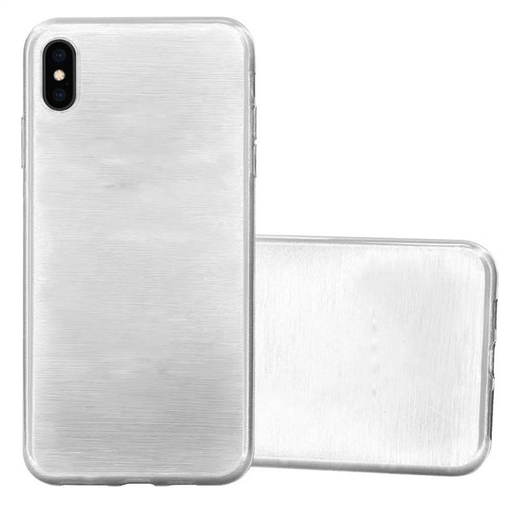 Cadorabo Hülle für Apple iPhone XS MAX Schutz Hülle in Silber Schutzhülle TPU Silikon Etui Case Cover