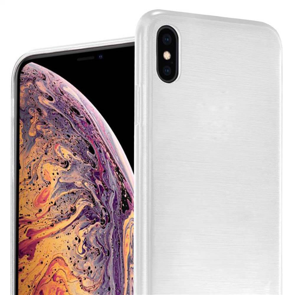 Cadorabo Hülle für Apple iPhone XS MAX Schutz Hülle in Silber Schutzhülle TPU Silikon Etui Case Cover