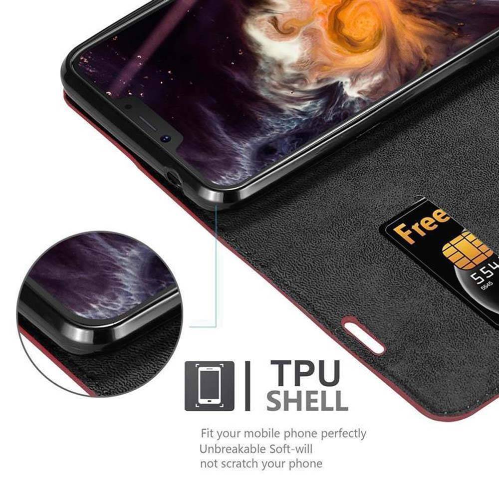 Cadorabo Hülle für Cubot P20 Schutz Hülle in Rot Handyhülle Etui Case Cover Magnetverschluss