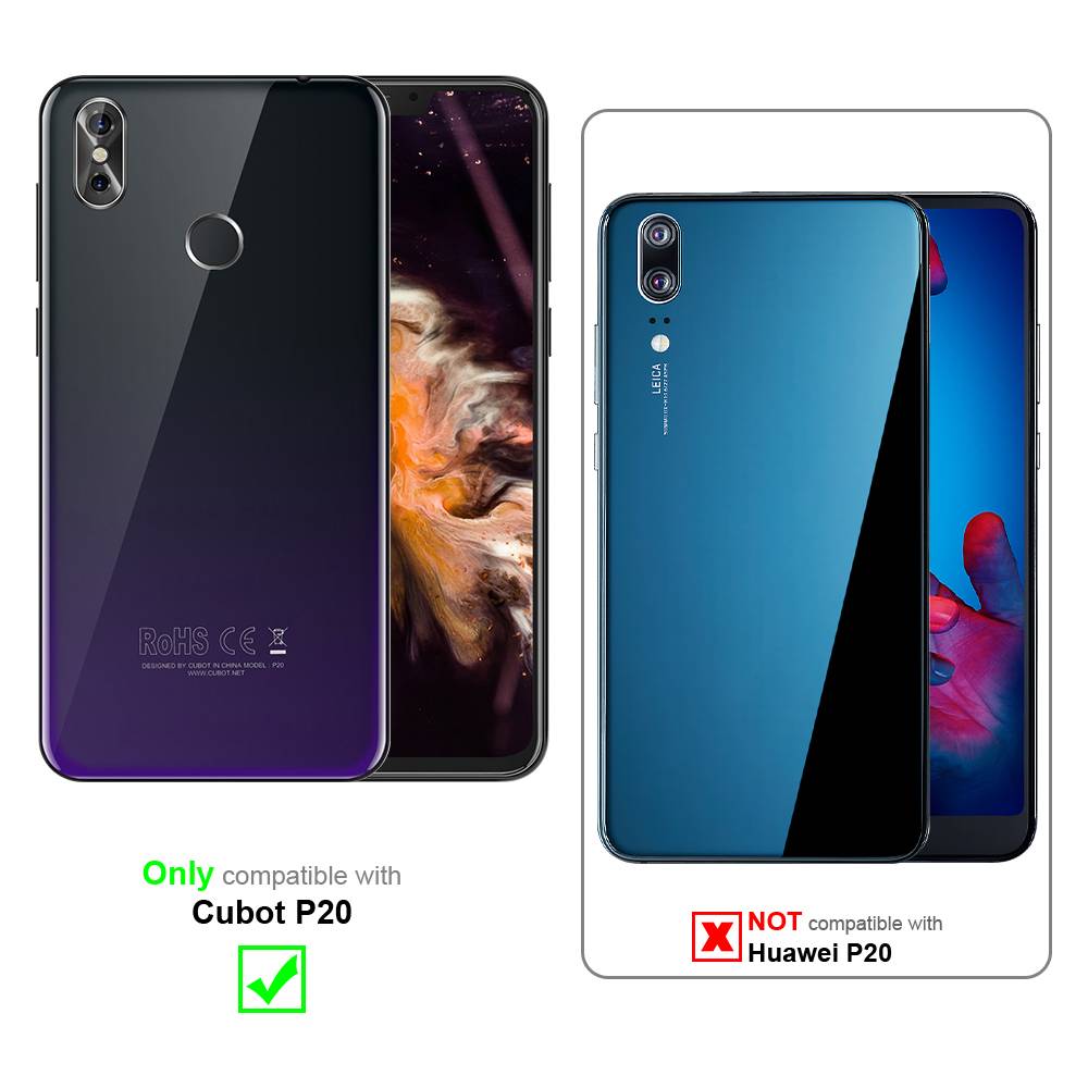 Cadorabo Hülle für Cubot P20 Schutz Hülle in Rot Handyhülle Etui Case Cover Magnetverschluss