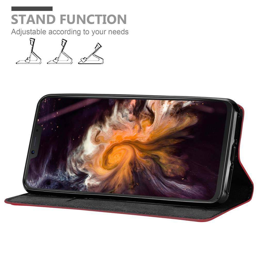 Cadorabo Hülle für Cubot P20 Schutz Hülle in Rot Handyhülle Etui Case Cover Magnetverschluss