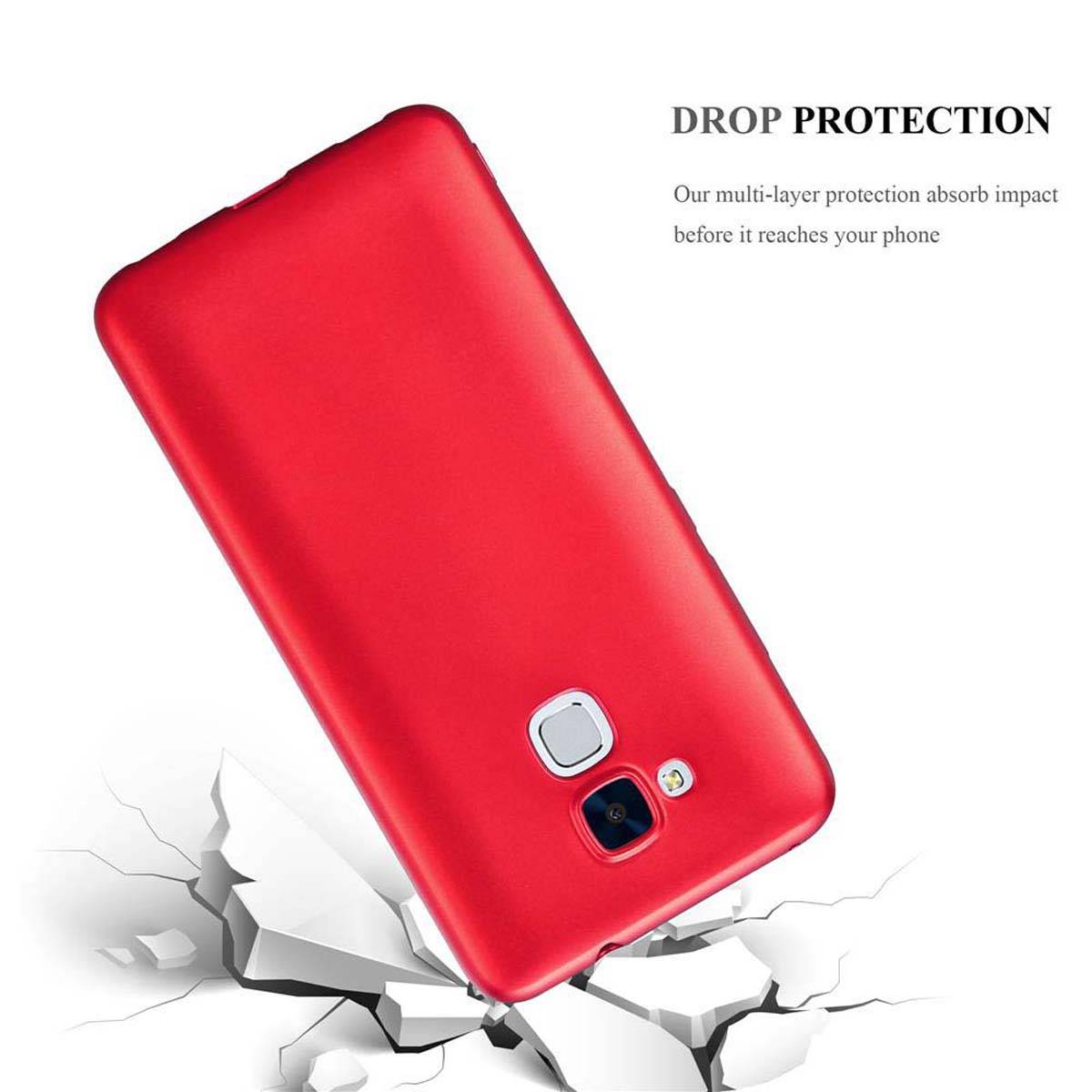 Cadorabo Schutzhülle für Honor 5C Hülle in Rot Handyhülle TPU Silikon Etui Cover Case