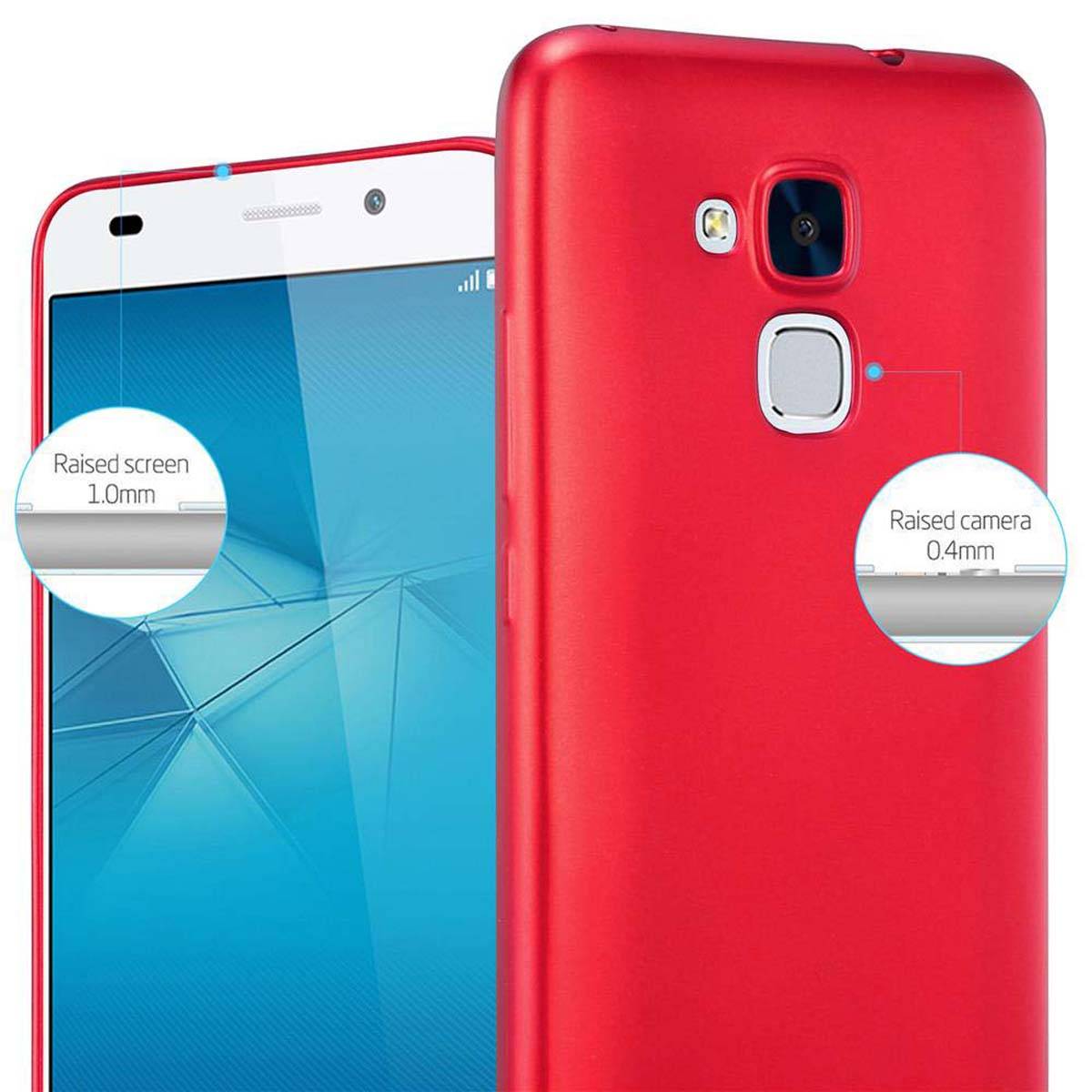 Cadorabo Schutzhülle für Honor 5C Hülle in Rot Handyhülle TPU Silikon Etui Cover Case