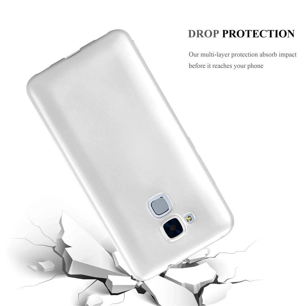 Cadorabo Schutzhülle für Honor 5C Hülle in Silber Handyhülle TPU Silikon Etui Cover Case